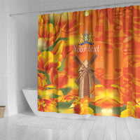 Personalized Netherlands Orange Tulip and Wildmill Shower Curtain