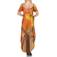 Personalized Netherlands Orange Tulip and Wildmill Summer Maxi Dress
