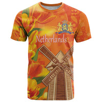 Personalized Netherlands Orange Tulip and Wildmill T Shirt