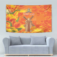 Personalized Netherlands Orange Tulip and Wildmill Tapestry