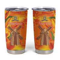 Personalized Netherlands Orange Tulip and Wildmill Tumbler Cup