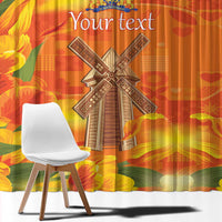 Personalized Netherlands Orange Tulip and Wildmill Window Curtain