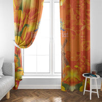 Personalized Netherlands Orange Tulip and Wildmill Window Curtain