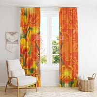 Personalized Netherlands Orange Tulip and Wildmill Window Curtain