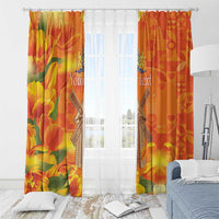 Personalized Netherlands Orange Tulip and Wildmill Window Curtain