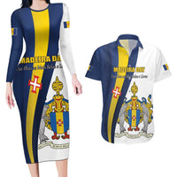 Portugal Madeira Day 1st July Couples Matching Long Sleeve Bodycon Dress and Hawaiian Shirt Das Ilhas as Mais Belas e Livres LT17