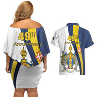 Portugal Madeira Day 1st July Couples Matching Off Shoulder Short Dress and Hawaiian Shirt Das Ilhas as Mais Belas e Livres LT17