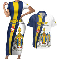 Portugal Madeira Day 1st July Couples Matching Short Sleeve Bodycon Dress and Hawaiian Shirt Das Ilhas as Mais Belas e Livres LT17