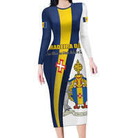 Portugal Madeira Day 1st July Long Sleeve Bodycon Dress Das Ilhas as Mais Belas e Livres LT17