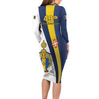 Portugal Madeira Day 1st July Long Sleeve Bodycon Dress Das Ilhas as Mais Belas e Livres LT17