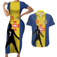Custom Portugal Maderia Football Couples Matching Short Sleeve Bodycon Dress and Hawaiian Shirt Sporty Style