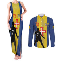 Custom Portugal Maderia Football Couples Matching Tank Maxi Dress and Long Sleeve Button Shirt Sporty Style