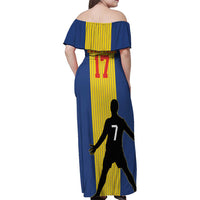 Custom Portugal Maderia Football Family Matching Off Shoulder Maxi Dress and Hawaiian Shirt Sporty Style