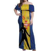 Custom Portugal Maderia Football Off Shoulder Maxi Dress Sporty Style