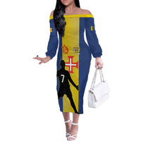 Custom Portugal Maderia Football Off The Shoulder Long Sleeve Dress Sporty Style