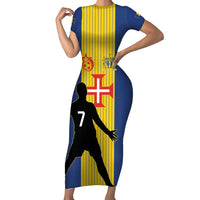 Custom Portugal Maderia Football Short Sleeve Bodycon Dress Sporty Style