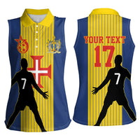 Custom Portugal Maderia Football Women Sleeveless Polo Shirt Sporty Style