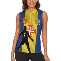 Custom Portugal Maderia Football Women Sleeveless Polo Shirt Sporty Style