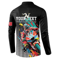 Personalized Isle of Man TT Button Sweatshirt Motorcycle Racing
