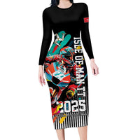 Personalized Isle of Man TT Long Sleeve Bodycon Dress Motorcycle Racing