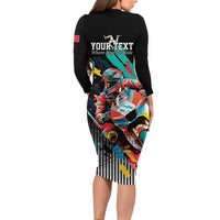 Personalized Isle of Man TT Long Sleeve Bodycon Dress Motorcycle Racing