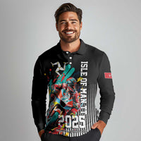 Personalized Isle of Man TT Long Sleeve Polo Shirt Motorcycle Racing