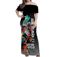 Personalized Isle of Man TT Off Shoulder Maxi Dress Motorcycle Racing