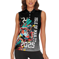 Personalized Isle of Man TT Women Sleeveless Polo Shirt Motorcycle Racing