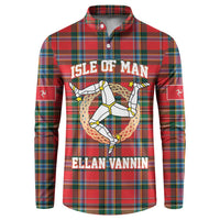 Personalized Isle of Man Triskelion Button Sweatshirt Celtic Knots with Red Tartan