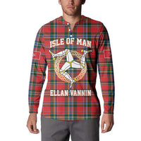 Personalized Isle of Man Triskelion Button Sweatshirt Celtic Knots with Red Tartan