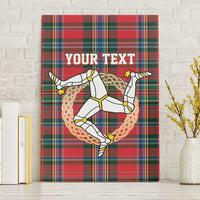 Personalized Isle of Man Triskelion Canvas Wall Art Celtic Knots with Red Tartan
