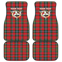 Personalized Isle of Man Triskelion Car Mats Celtic Knots with Red Tartan