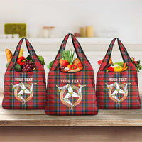 Personalized Isle of Man Triskelion Grocery Bag Celtic Knots with Red Tartan