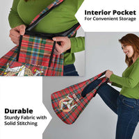 Personalized Isle of Man Triskelion Grocery Bag Celtic Knots with Red Tartan