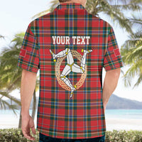 Personalized Isle of Man Triskelion Hawaiian Shirt Celtic Knots with Red Tartan