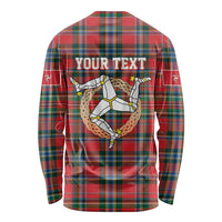Personalized Isle of Man Triskelion Long Sleeve Shirt Celtic Knots with Red Tartan