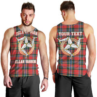 Personalized Isle of Man Triskelion Men Tank Top Celtic Knots with Red Tartan
