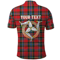 Personalized Isle of Man Triskelion Polo Shirt Celtic Knots with Red Tartan