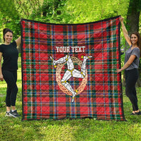 Personalized Isle of Man Triskelion Quilt Celtic Knots with Red Tartan