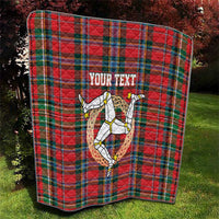 Personalized Isle of Man Triskelion Quilt Celtic Knots with Red Tartan