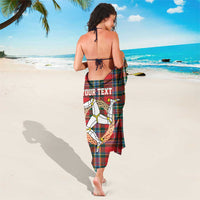 Personalized Isle of Man Triskelion Sarong Celtic Knots with Red Tartan