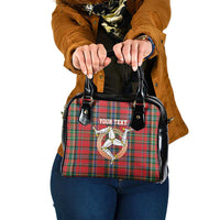 Personalized Isle of Man Triskelion Shoulder Handbag Celtic Knots with Red Tartan
