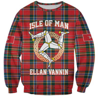 Personalized Isle of Man Triskelion Sweatshirt Celtic Knots with Red Tartan