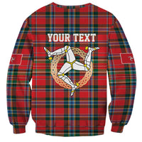 Personalized Isle of Man Triskelion Sweatshirt Celtic Knots with Red Tartan