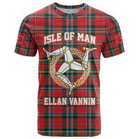 Personalized Isle of Man Triskelion T Shirt Celtic Knots with Red Tartan