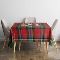 Personalized Isle of Man Triskelion Tablecloth Celtic Knots with Red Tartan