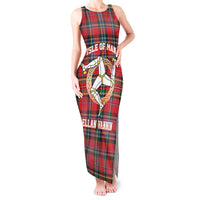 Personalized Isle of Man Triskelion Tank Maxi Dress Celtic Knots with Red Tartan