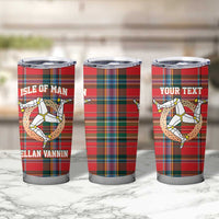 Personalized Isle of Man Triskelion Tumbler Cup Celtic Knots with Red Tartan