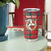 Personalized Isle of Man Triskelion Tumbler Cup Celtic Knots with Red Tartan