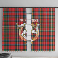 Personalized Isle of Man Triskelion Window Curtain Celtic Knots with Red Tartan
